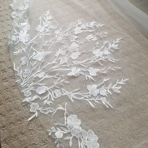 NEW Cathedral Length Ivory Veil with Blusher and Comb